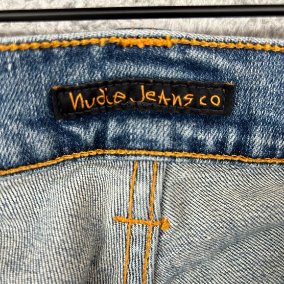 NUDIE JEANS Mens Grim Tim Joshua Sun 34 x 34 Slim Straight Organic Button Fly - Picture 13 of 13